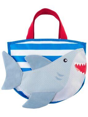 Mud Pie Toddler Boy Shark Beach Tote Bag With Sand Toys NEW